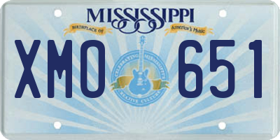 MS license plate XMO651