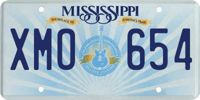 MS license plate XMO654