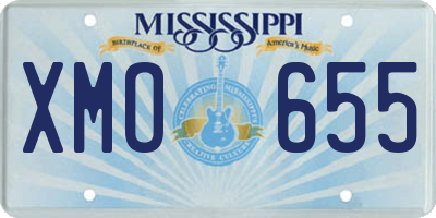 MS license plate XMO655