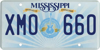 MS license plate XMO660