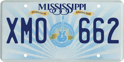MS license plate XMO662
