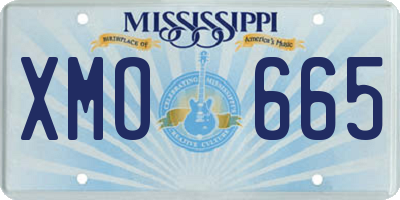 MS license plate XMO665