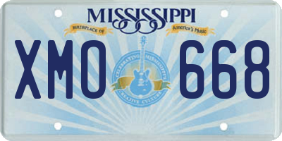 MS license plate XMO668