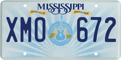 MS license plate XMO672