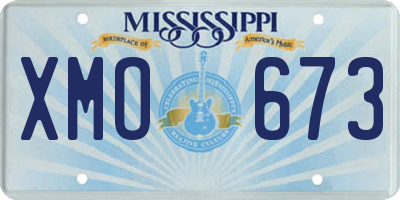 MS license plate XMO673