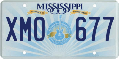 MS license plate XMO677