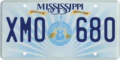 MS license plate XMO680