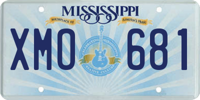 MS license plate XMO681