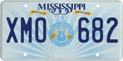 MS license plate XMO682
