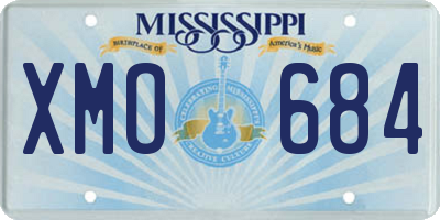 MS license plate XMO684