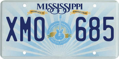 MS license plate XMO685