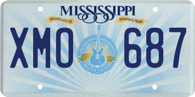 MS license plate XMO687