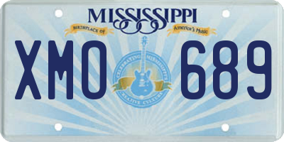 MS license plate XMO689
