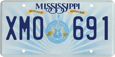 MS license plate XMO691
