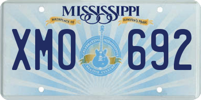 MS license plate XMO692
