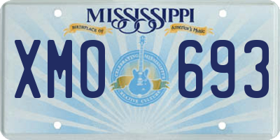 MS license plate XMO693