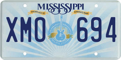 MS license plate XMO694