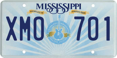 MS license plate XMO701