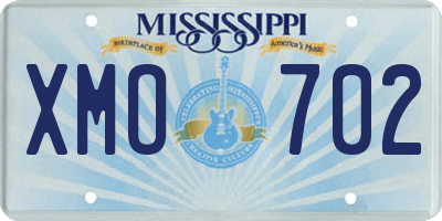 MS license plate XMO702