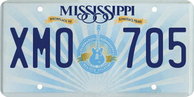 MS license plate XMO705