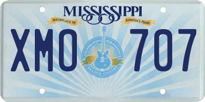 MS license plate XMO707