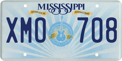 MS license plate XMO708