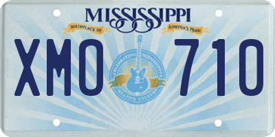 MS license plate XMO710