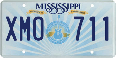 MS license plate XMO711