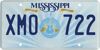MS license plate XMO722