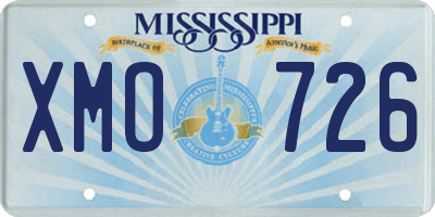 MS license plate XMO726