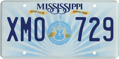 MS license plate XMO729