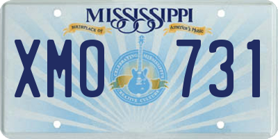 MS license plate XMO731
