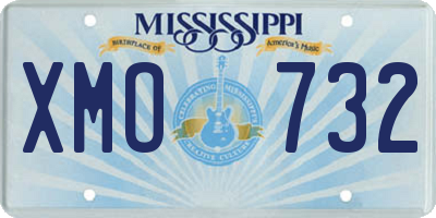 MS license plate XMO732