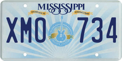 MS license plate XMO734