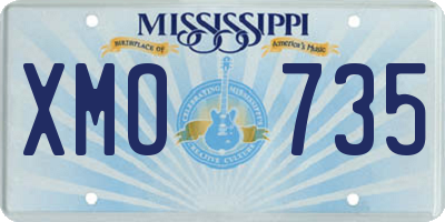 MS license plate XMO735