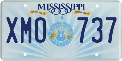 MS license plate XMO737