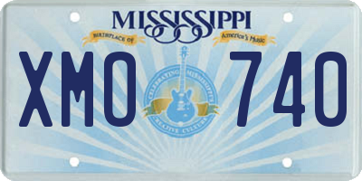 MS license plate XMO740