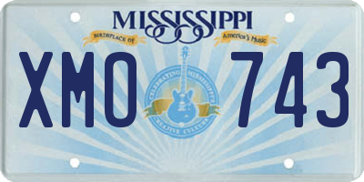 MS license plate XMO743