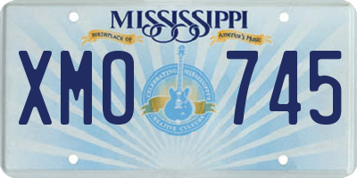 MS license plate XMO745