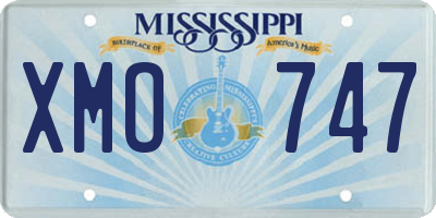MS license plate XMO747
