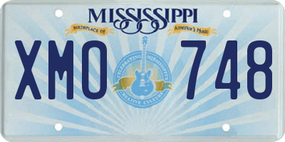 MS license plate XMO748