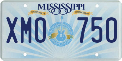 MS license plate XMO750