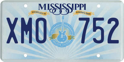 MS license plate XMO752