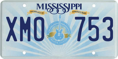 MS license plate XMO753