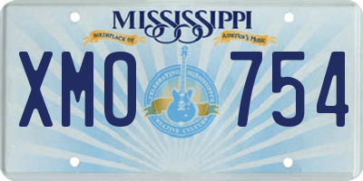 MS license plate XMO754