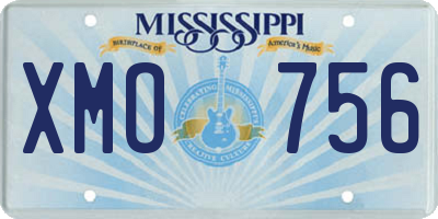 MS license plate XMO756