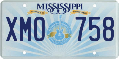 MS license plate XMO758