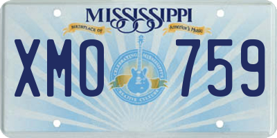 MS license plate XMO759