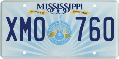 MS license plate XMO760
