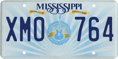 MS license plate XMO764
